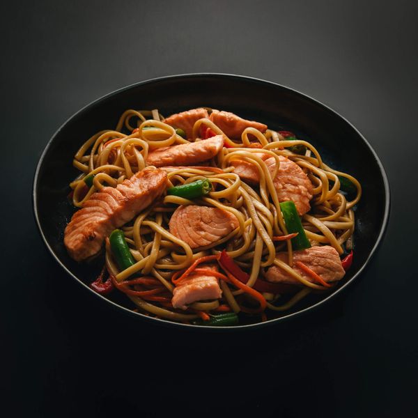 Wok losos